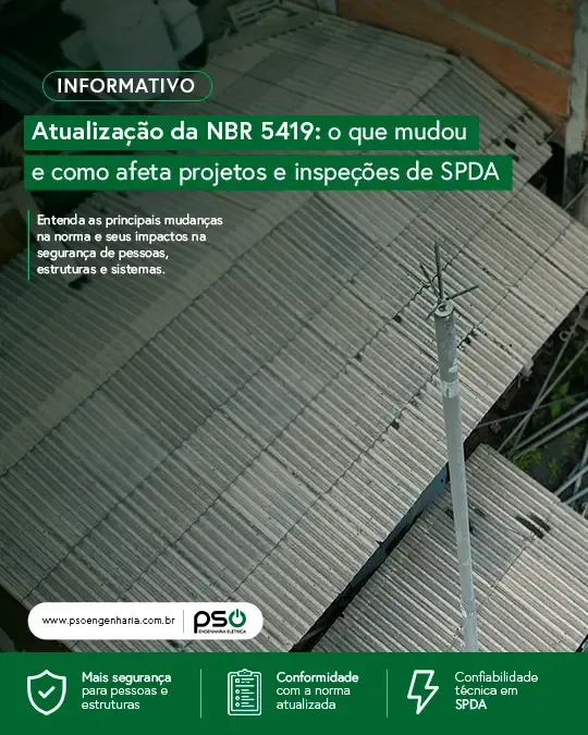 Imagem do post Atualização da NBR 5419: o que mudou e como afeta projetos e inspeções de SPDA